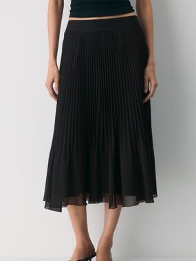 NWT Wilfred Twirl Pleated Skirt - Navy XL